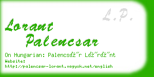 lorant palencsar business card